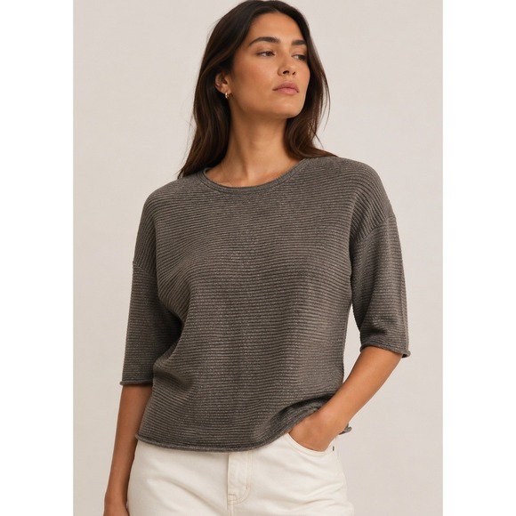 Wilfred Tops - Wilfred Aritiza Silk Cashmere Ribbed Knit Top XS Quiet Luxury Minimalist